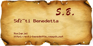 Sóti Benedetta névjegykártya